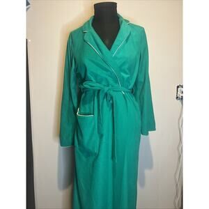 Vintage Gilda Marie For John Sayour TALBOTS Green Long Robe Medium